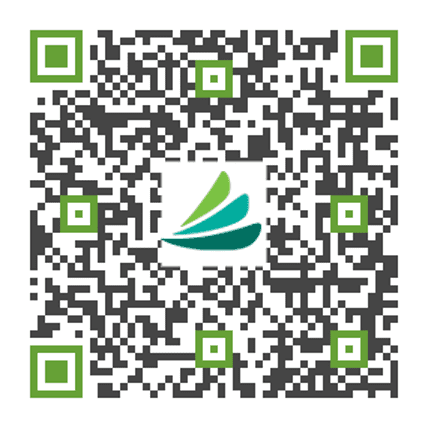 A qr code with a picture of a leaf.