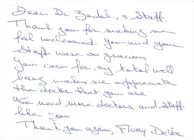 A handwritten note from dr. David l. Stubbs